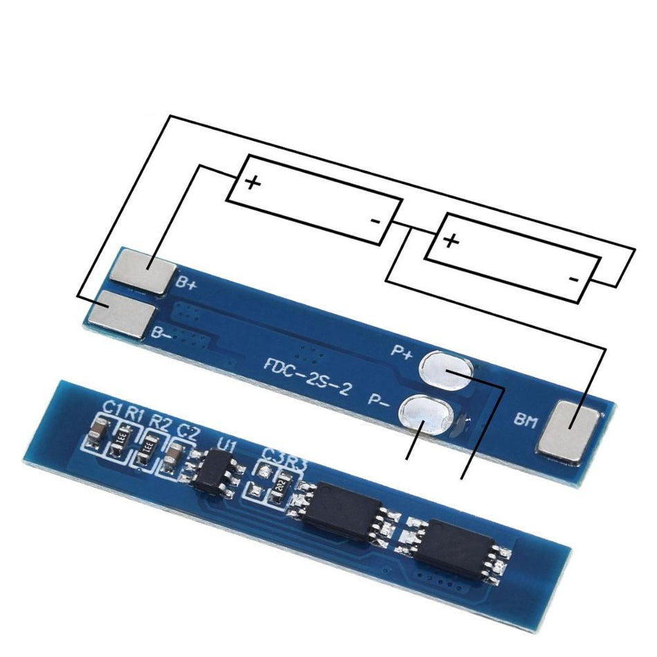 2S 3A BMS Lithium-Ion Battery Charger & Protection Board (7.4V / 8.4V)