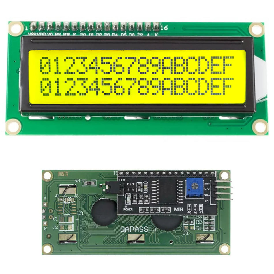 LCD 1602 16×2 Character Display with I2C Adapter green/blue