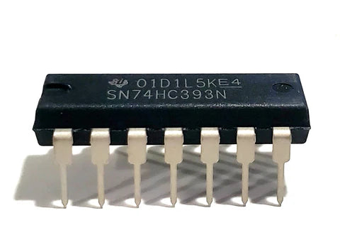74HC393 Dual 4-Bit Binary Ripple Counter IC - 14-Pin DIP Package