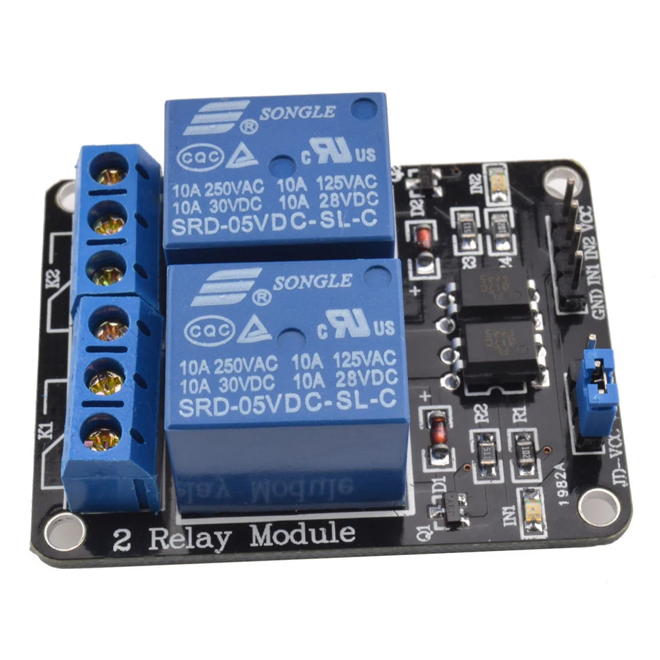 5V 2-Channel Relay Module with Optocoupler