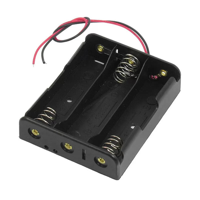 3-Slot 18650 Battery Holder Case with Bare Wire Leads (11.1V Series)
