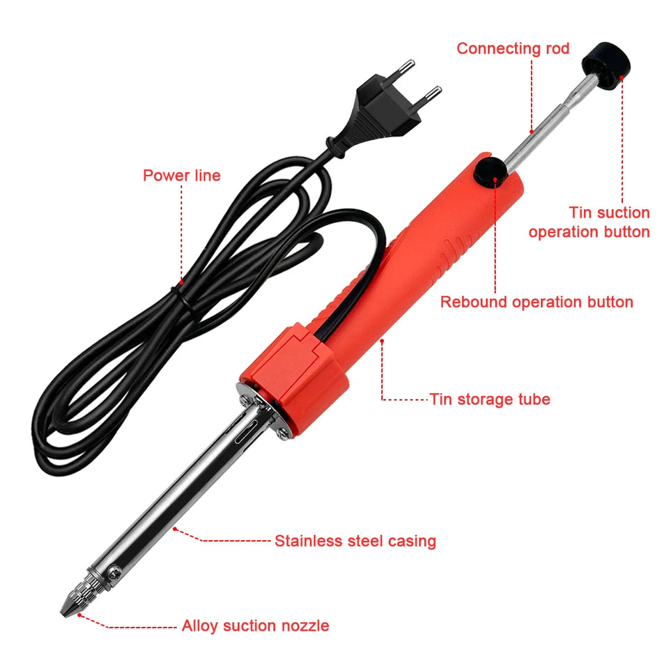 30W High Power Electric Solder Sucker with Heat Resistant Nozzle for PCB Repair