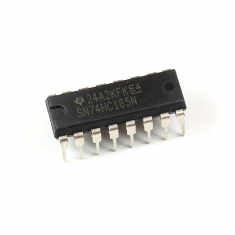 74HC165 (8-Bit Parallel-In/Serial-Out Shift Register IC - 16-Pin DIP Package)