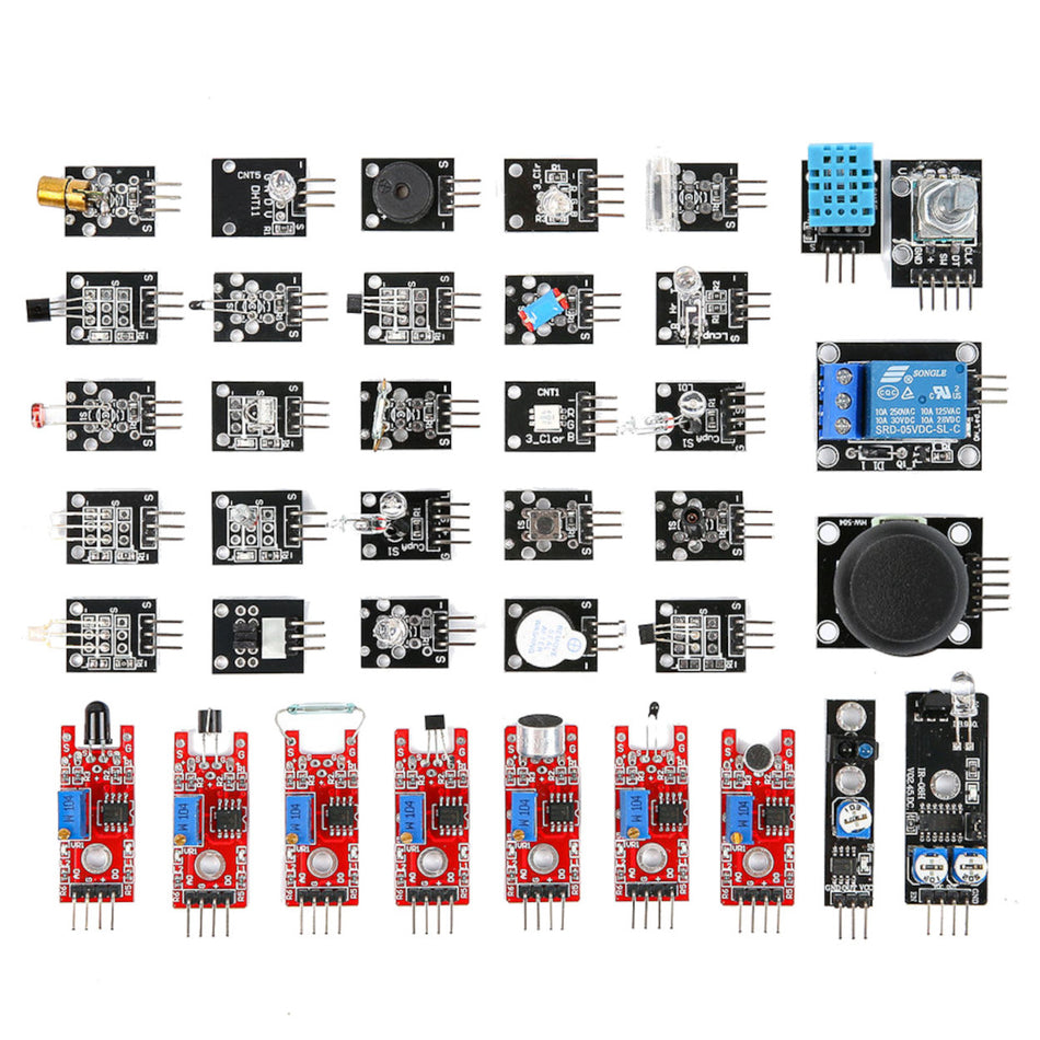 37-in-1 Sensor Module Ultimate Starter Kit (Arduino, ESP32 & Raspberry Pi Compatible)