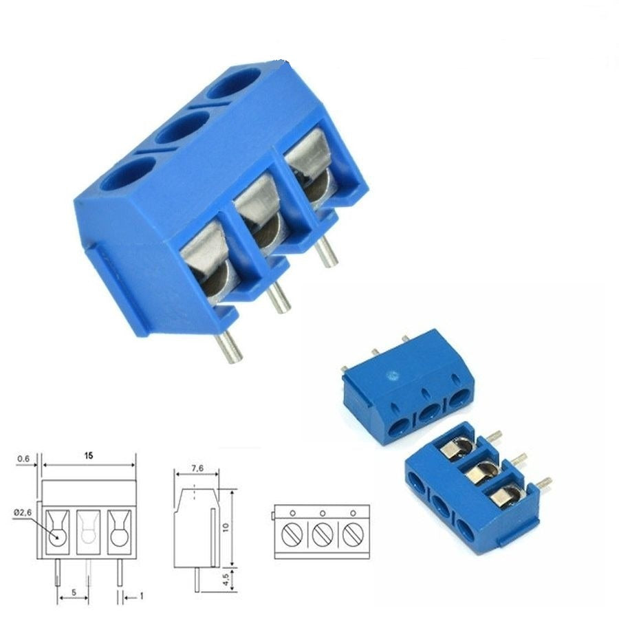 3 Pin Screw Terminal Block Connector 5.08mm Pitch 301-3P