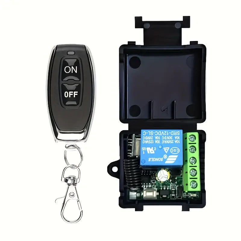 433MHz Universal Wireless Remote Control Switch DC 12V 1CH Relay Module (2 Transmitters + Receiver)