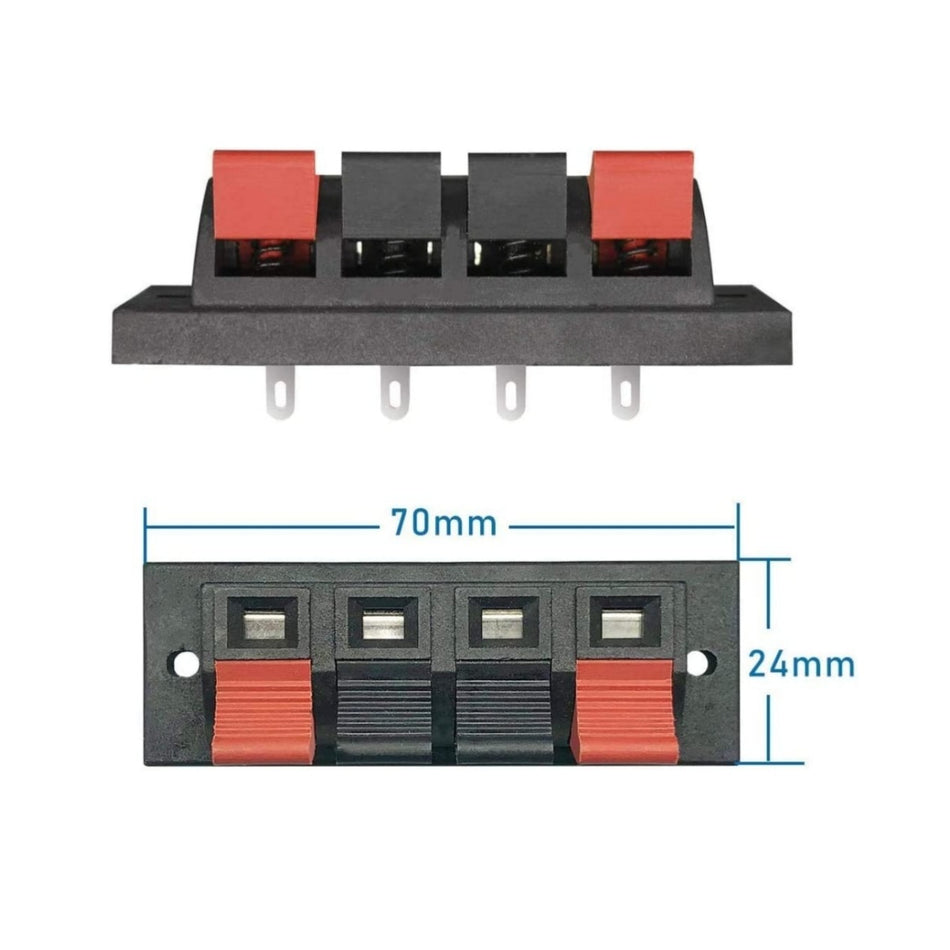 4 Terminal Push Type Speaker Terminal Connector Block