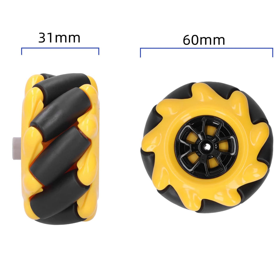 Mecanum Wheel Omnidirectional 60mm Left and Right Pair