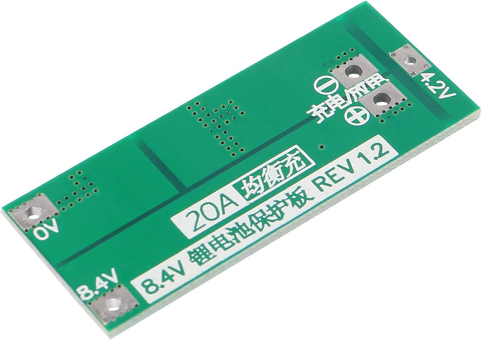 2S 20A BMS Lithium Battery Protection Board with Cell Balancing (7.4V / 8.4V)