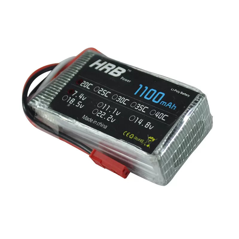 7.4V 1100mAh 2S LiPo Battery (25C High-Discharge Power Pack)