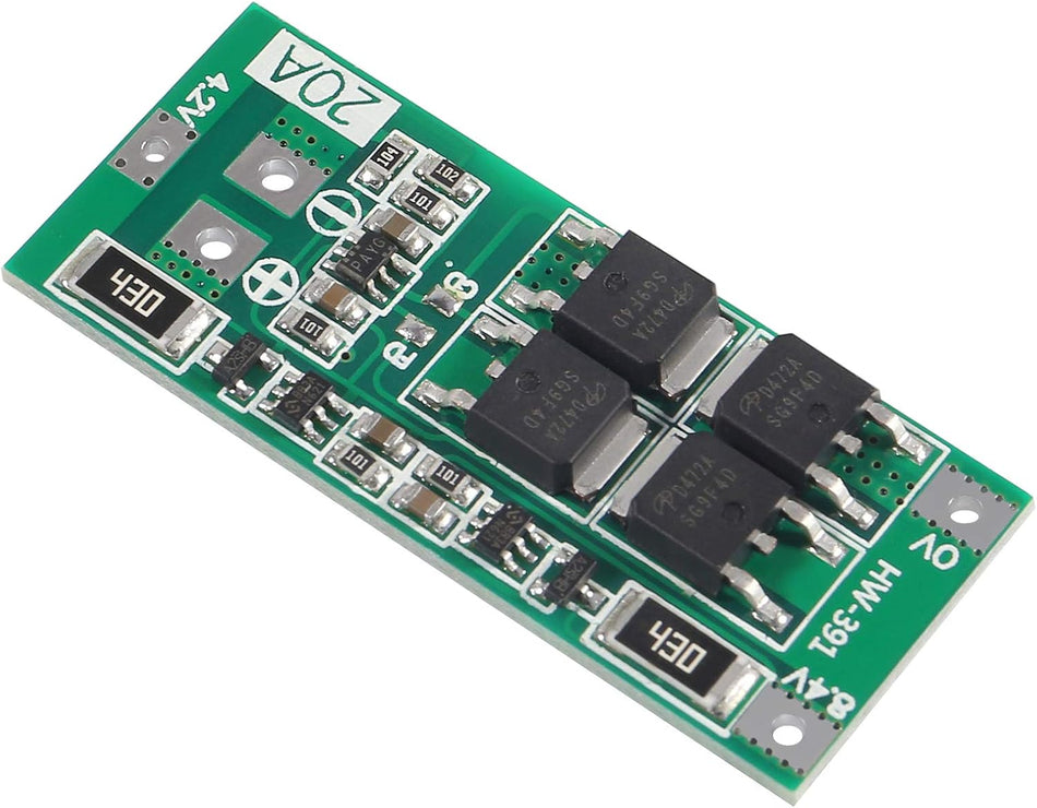 2S 20A BMS Lithium Battery Protection Board with Cell Balancing (7.4V / 8.4V)