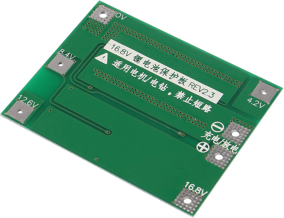 4S 40A BMS Lithium-Ion Battery Protection Board with Cell Balancing (Enhanced Version / 14.8V)