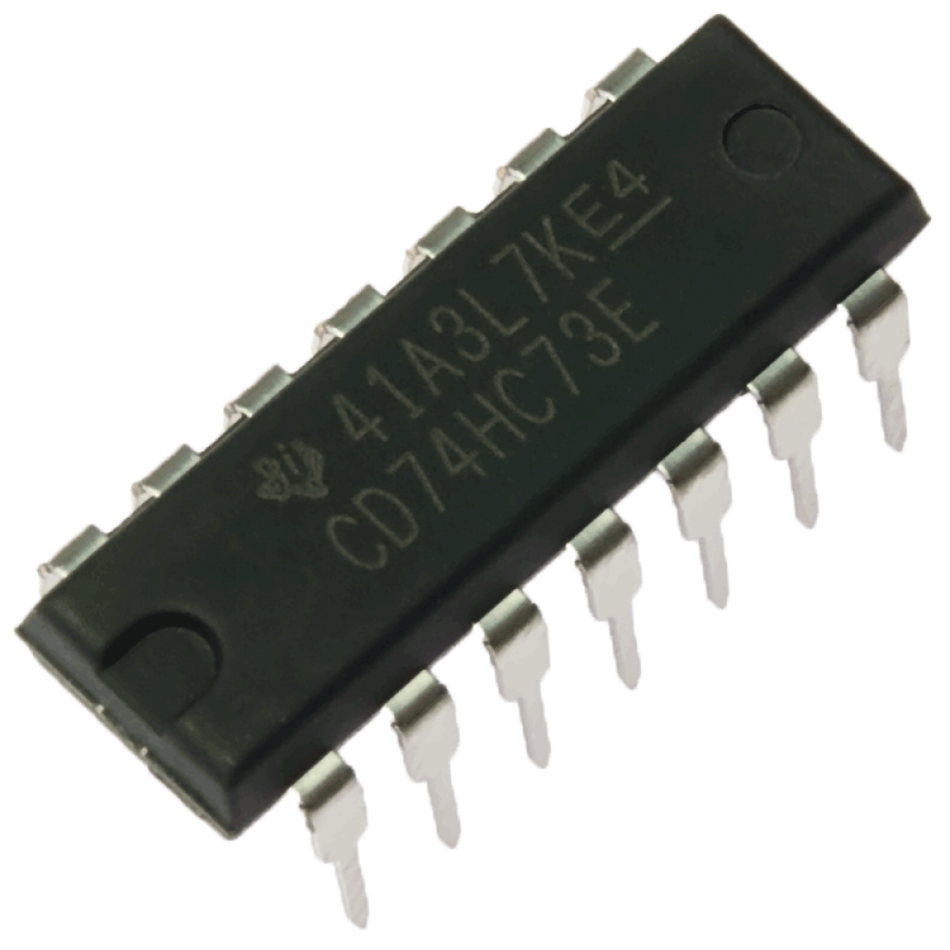 74HC73 Dual J-K Flip-Flop with Reset IC - 14-Pin DIP Package