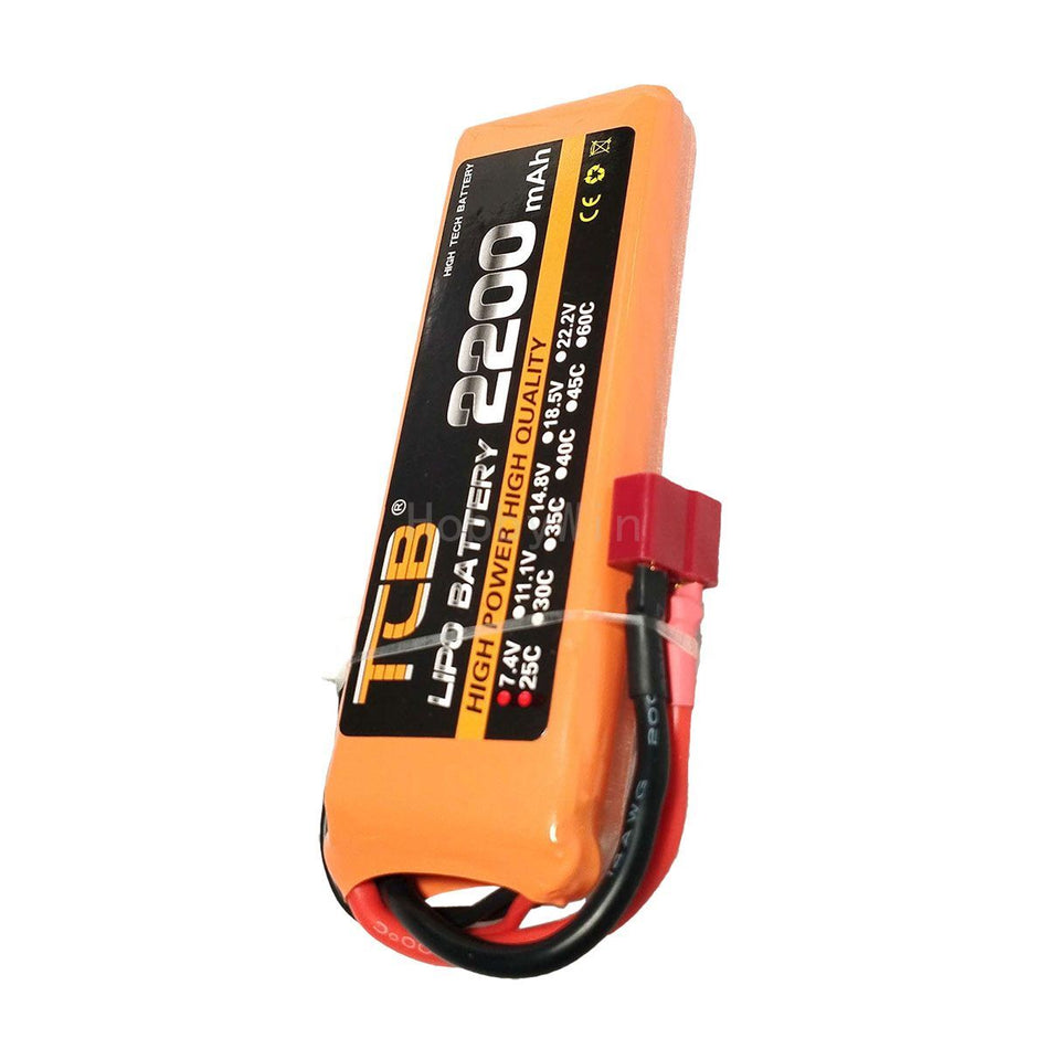 7.4V 2200mAh 2S LiPo Battery (High-Discharge RC Power Pack)