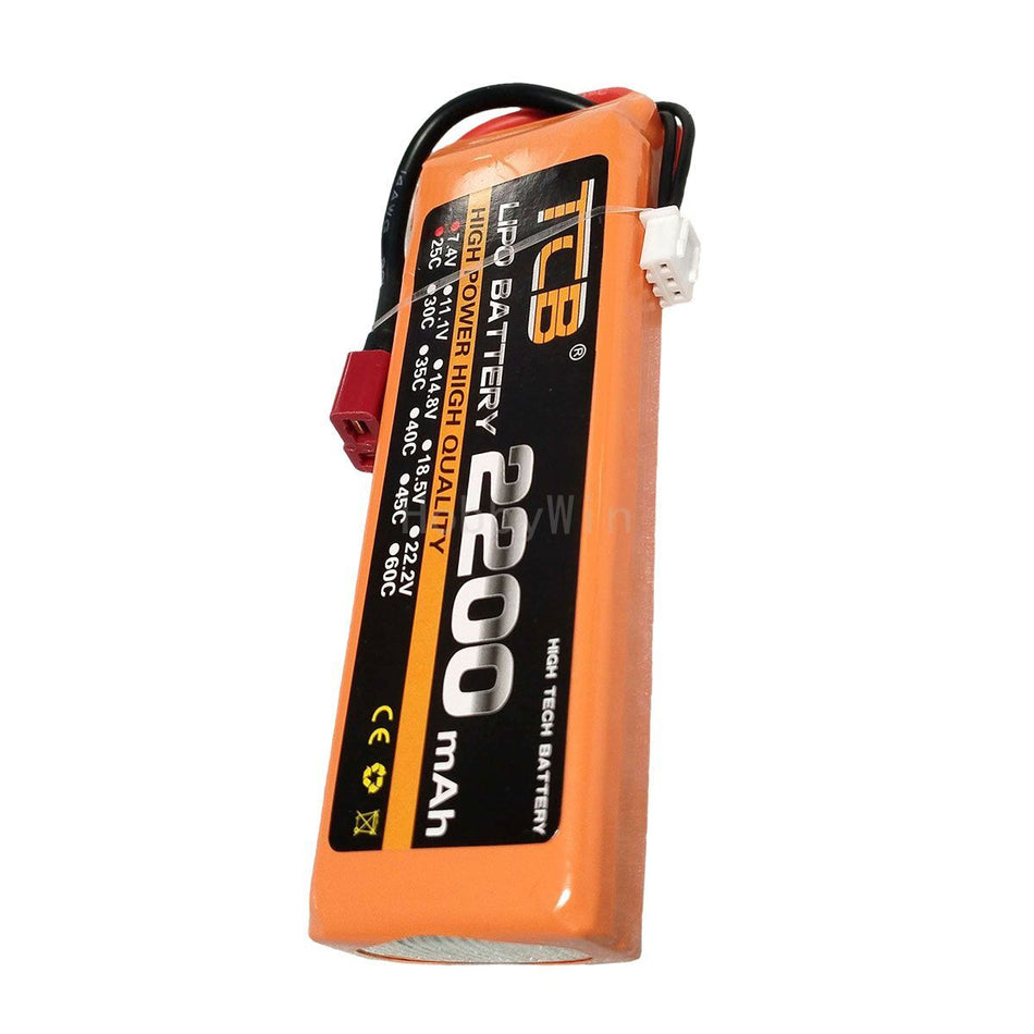 7.4V 2200mAh 2S LiPo Battery (High-Discharge RC Power Pack)