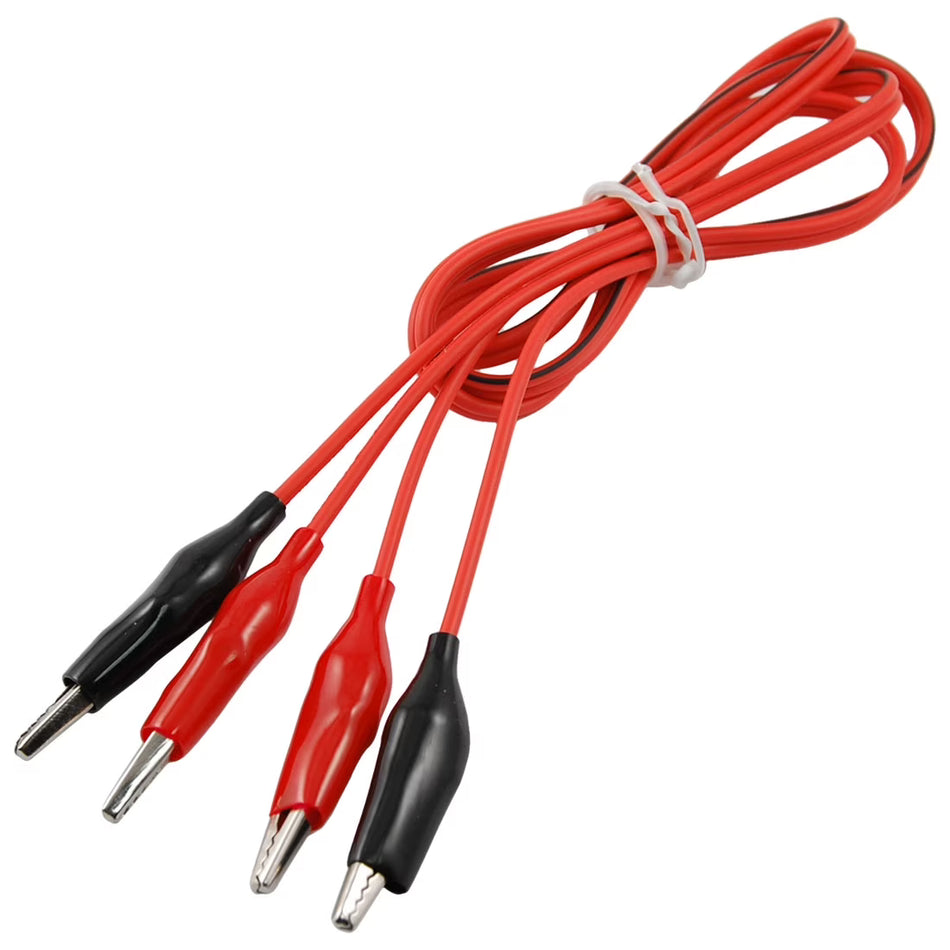Alligator Clips Electrical DIY Test Leads – Double-Ended Crocodile Clip Pair