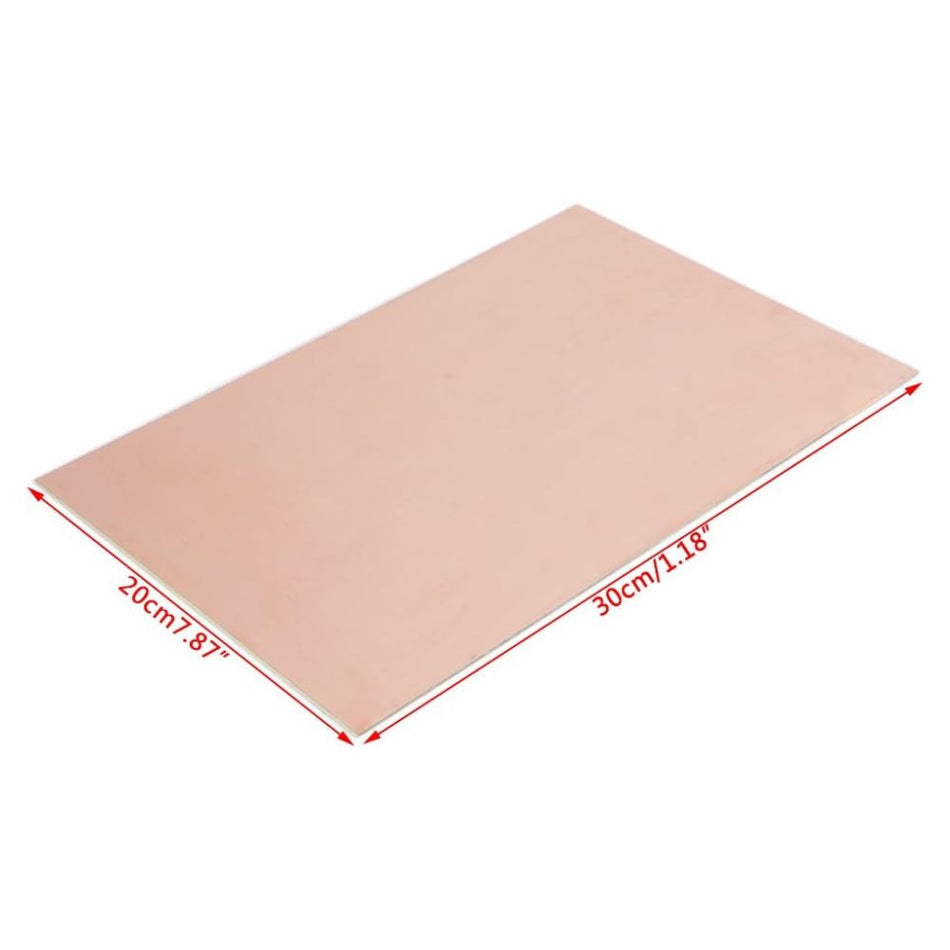 Single Side 20*30cm 1.5mm FR4 Glass fiber Blank Copper Clad PCB