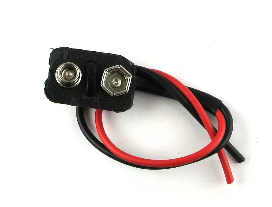 9V Battery Snap Connector Clip with Bare Wire Leads