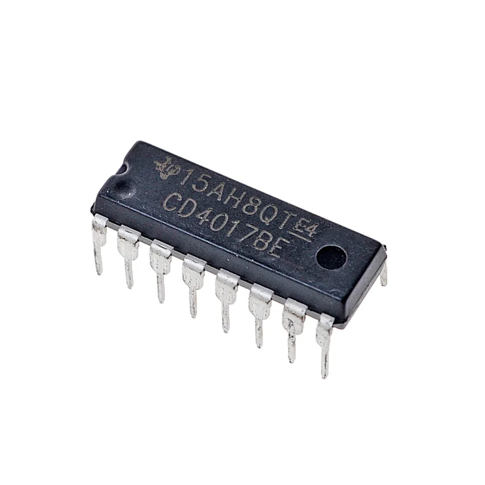 CD4017BE (Decade Counter / Johnson Divider IC - 16-Pin DIP Package)