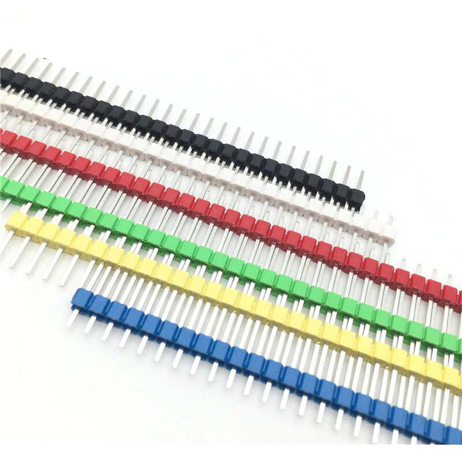 40pin 2.54mm Header Pin male Straight Blue Red White Yellow Black Green