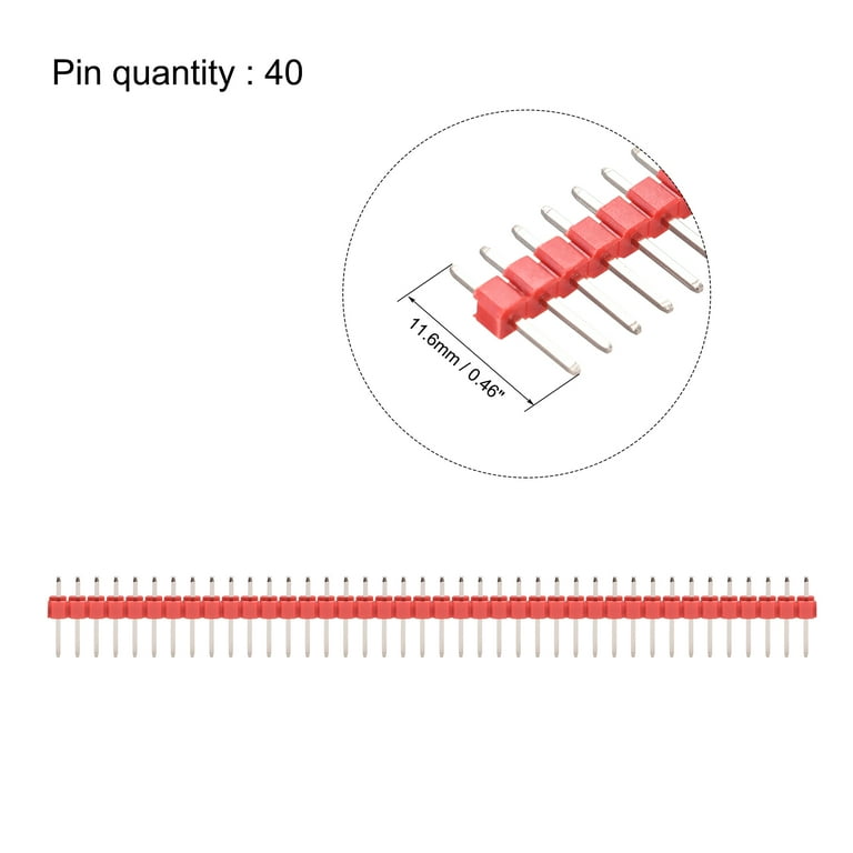 40pin 2.54mm Header Pin male Straight Blue Red White Yellow Black Green