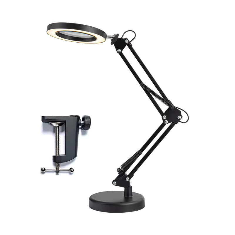 Industrial Folding 8X Magnifier Desk Lamp for Soldering, Circuit Board Repair and Detailed Inspection Work