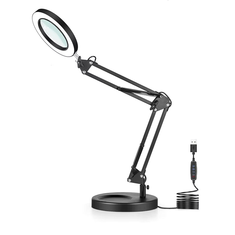Industrial Folding 8X Magnifier Desk Lamp for Soldering, Circuit Board Repair and Detailed Inspection Work