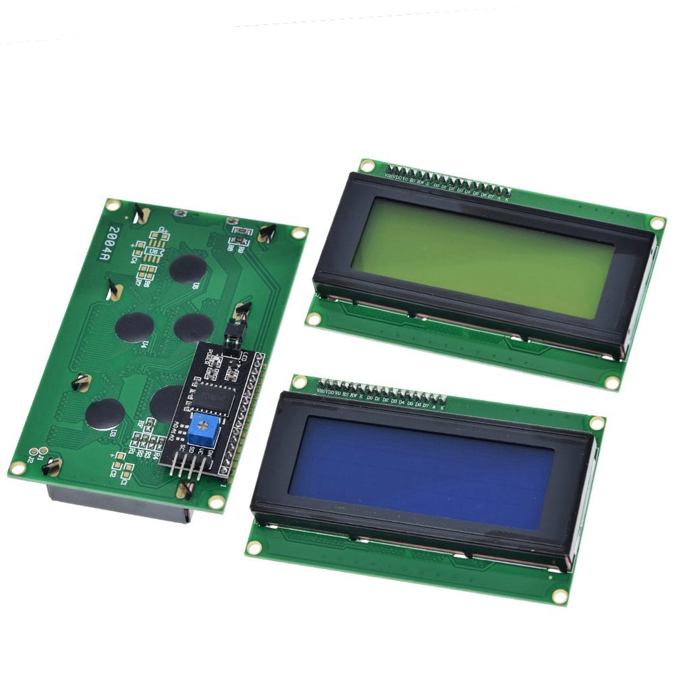 LCD 2004 20×4 Character Display with I2C Adapter green/blue