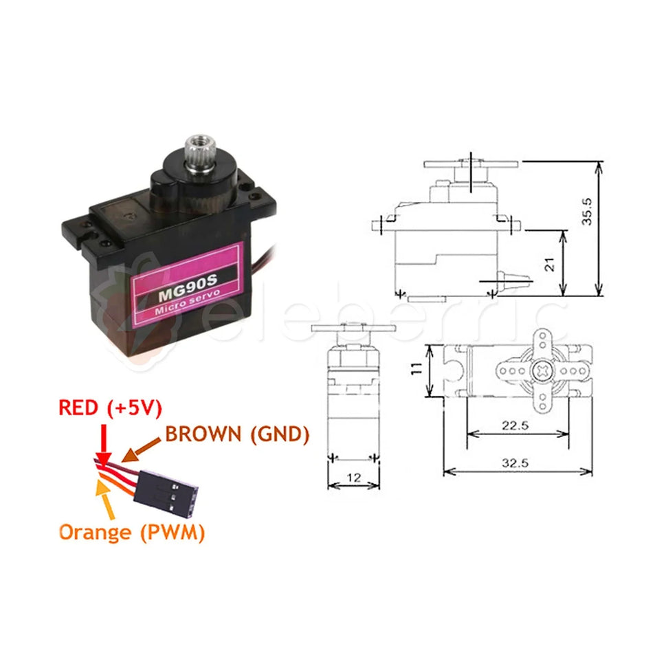 MG90S Micro Metal Gear Servo Motor (Tower Pro Compatible)