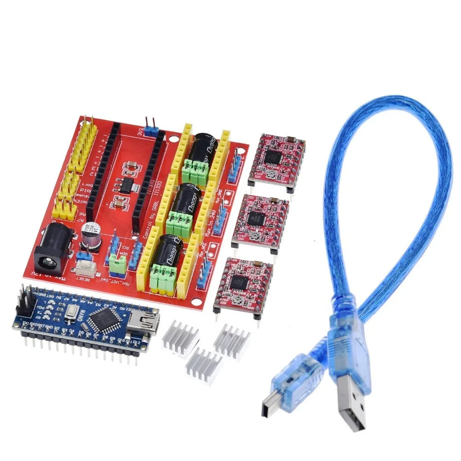 CNC Shield V4 + Arduino Nano 3.0 + 3pcs A4988 Driver Kit