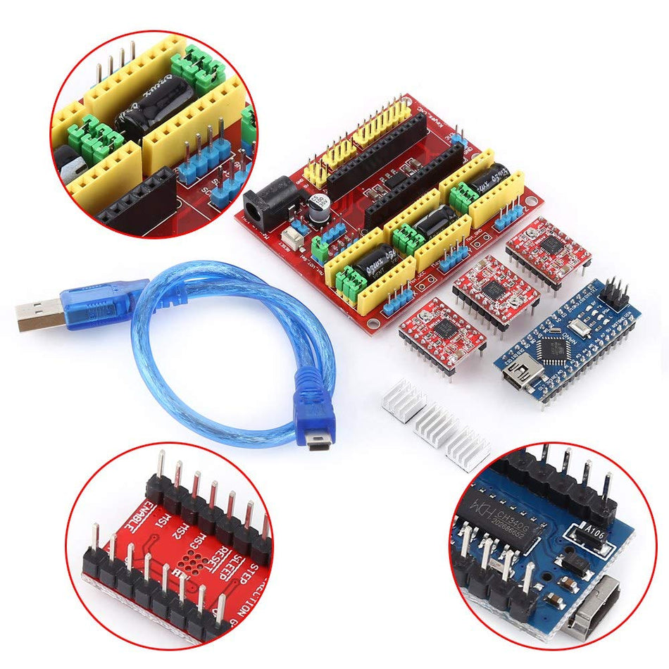 CNC Shield V4 + Arduino Nano 3.0 + 3pcs A4988 Driver Kit