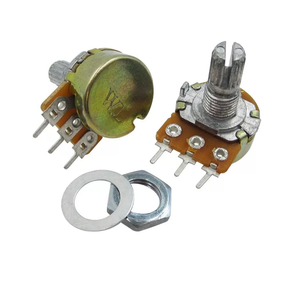 WH148 15mm Shaft Potentiometer(Variable Resistor) – Multiple Values Available