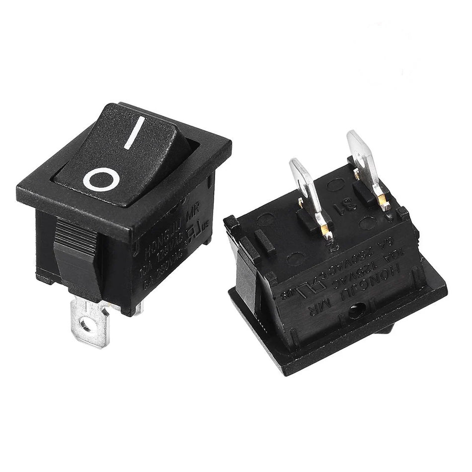 Black Rocker On/Off Switch 2 Pin