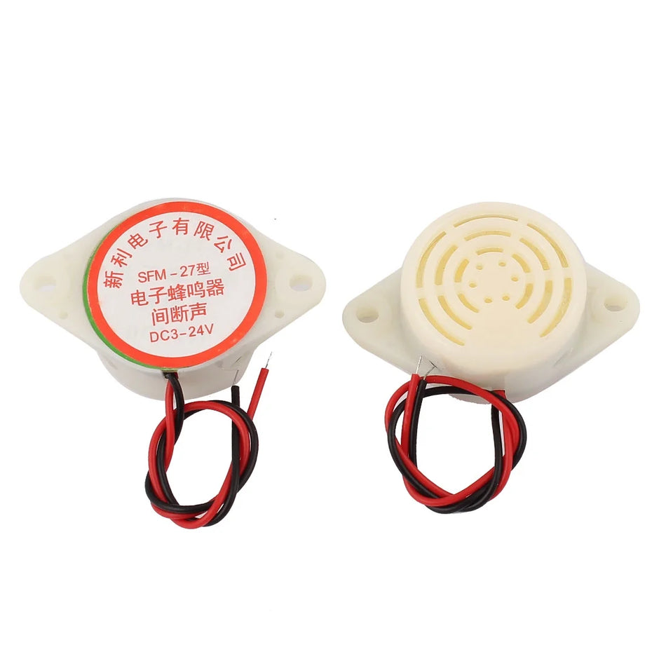 SFM-27 DC 3–24V Electronic Active Buzzer Alarm Sounder (Continuous Beep)