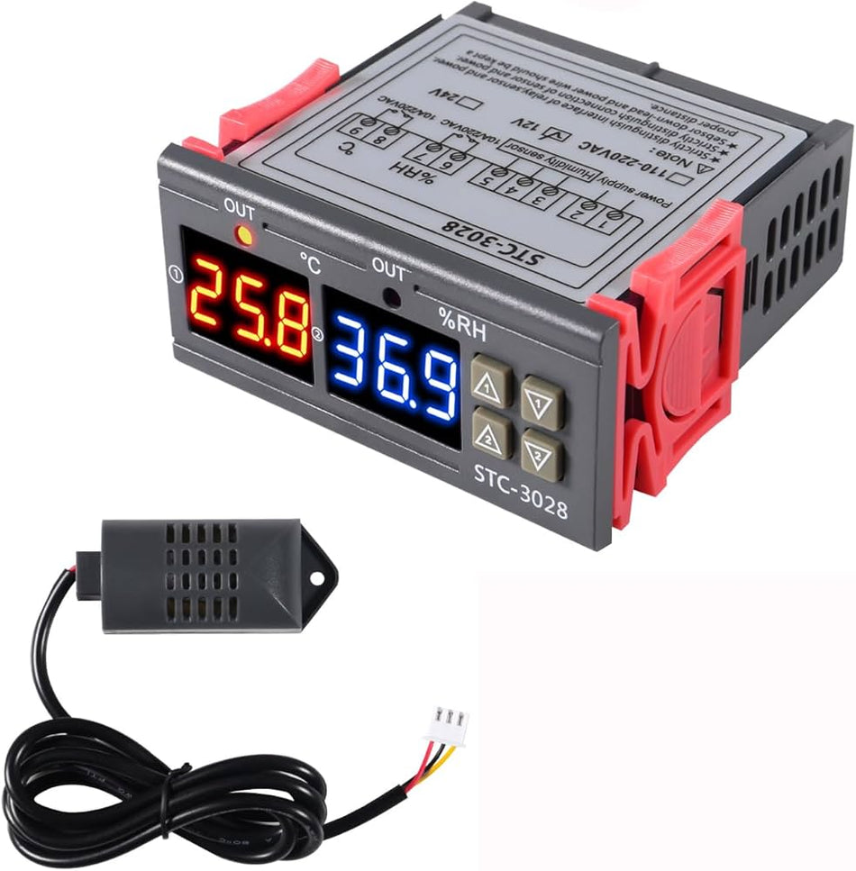 STC3028 STC-3028 Thermostat Digital Temperature and Humidity Controller 12V