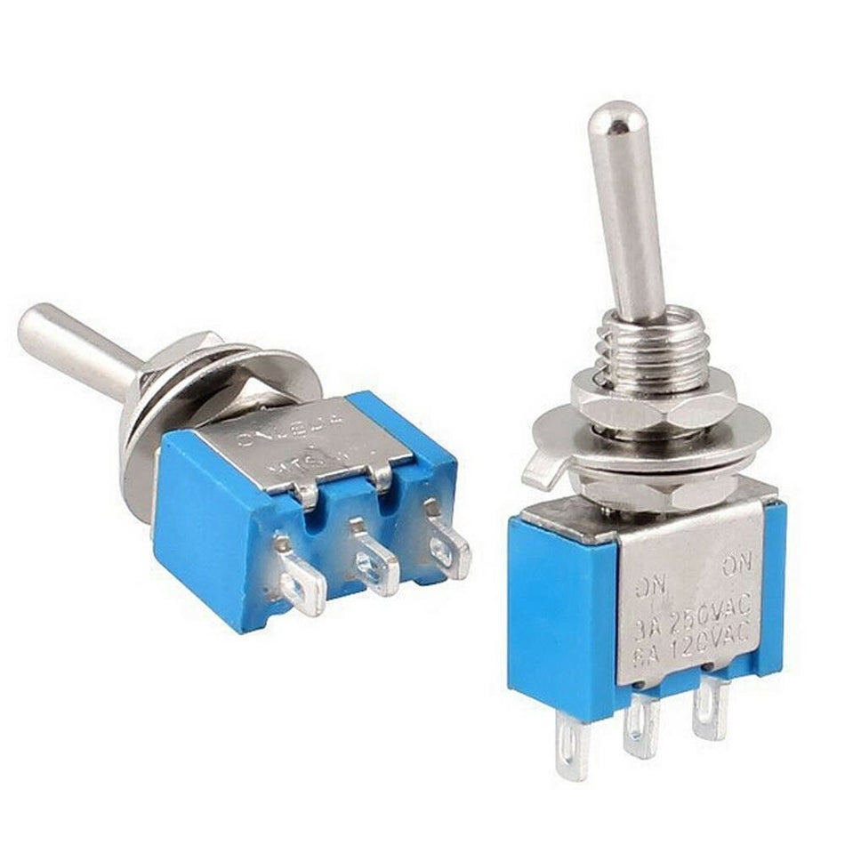 MTS-102 Mini 6A 125VAC SPDT 3 Pin 2 Position ON-ON Toggle Switch