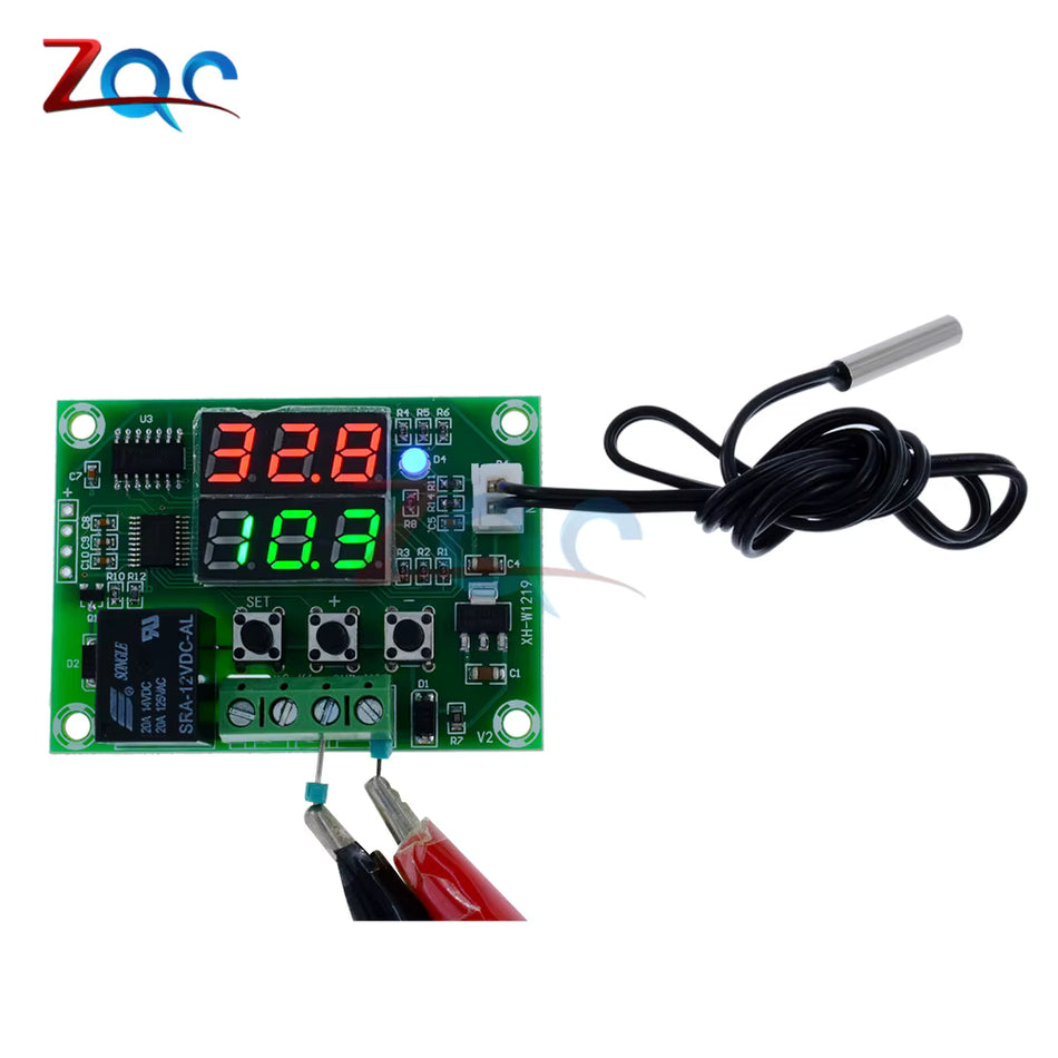 XH-W1219 DC 12V Dual Display Digital Thermostat
