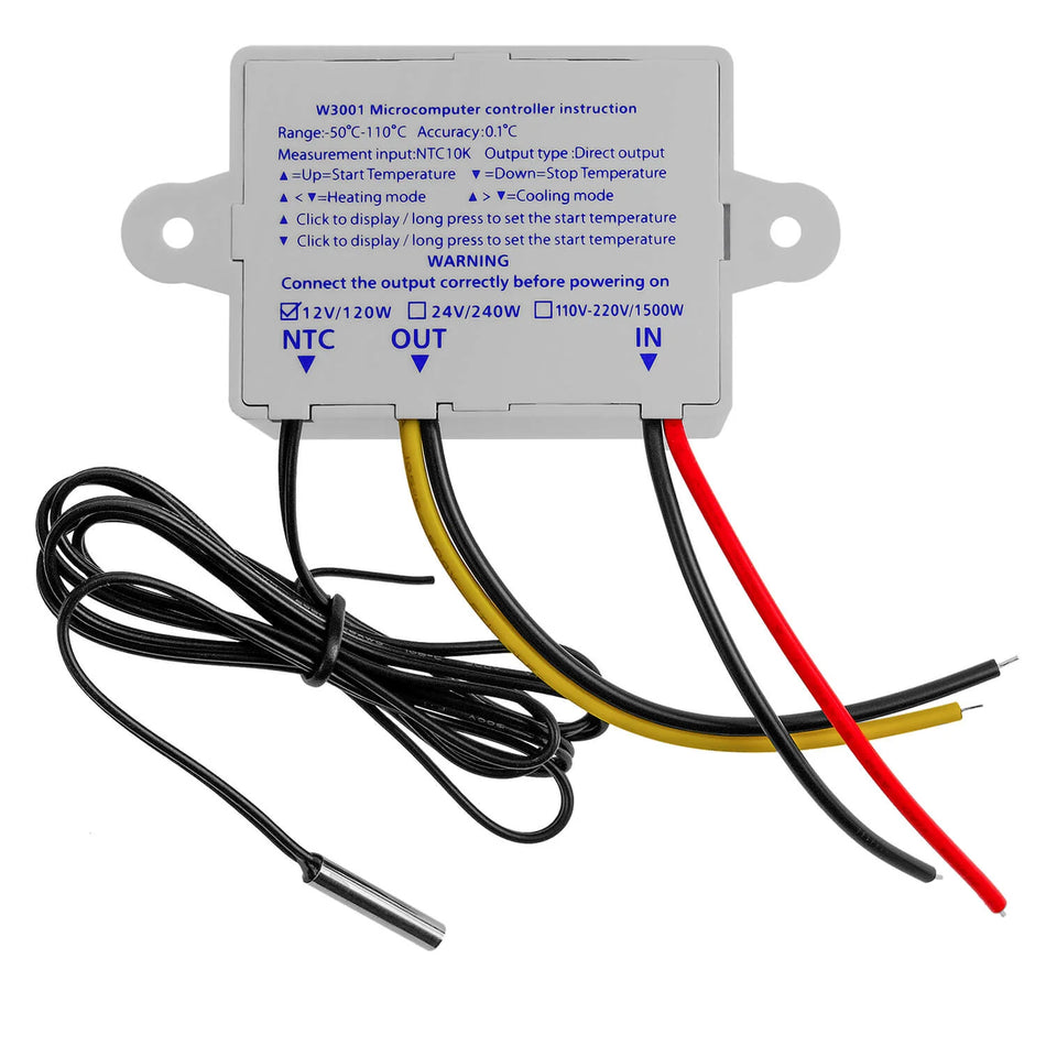 XH-W3001  12V Digital Thermostat 10A With NTC Sensor