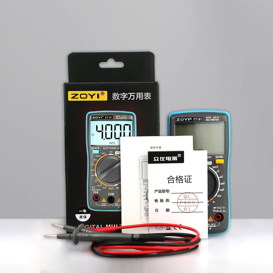 ZOYI ZT-81 Digital Multimeter (4000 Counts - True RMS)