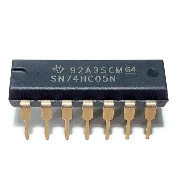 74HC05 Hex Inverter with Open-Drain Outputs IC - 14-Pin DIP Package