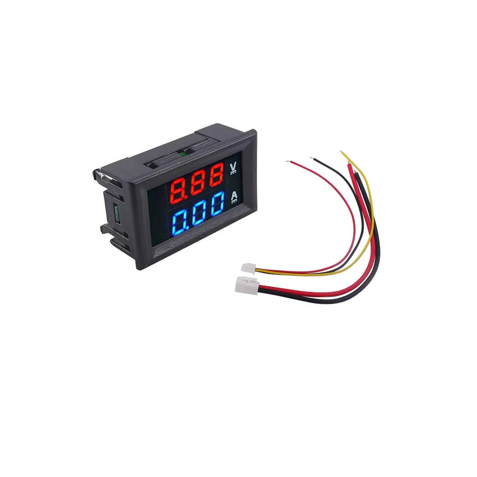 DC 100V 10A LED Panel Voltmeter Ammeter Tester Blue & Red Display