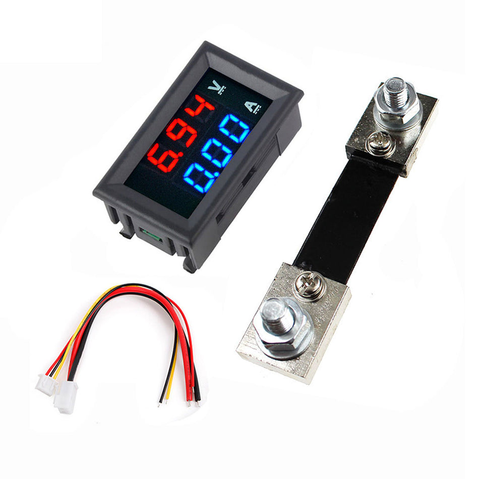 DC 100V 100A LED Panel Voltmeter Ammeter Tester (with External Shunt)