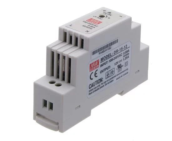 DR-15-12 Industrial DIN Rail Switching Power Supply (12V 1.25A - 15W)