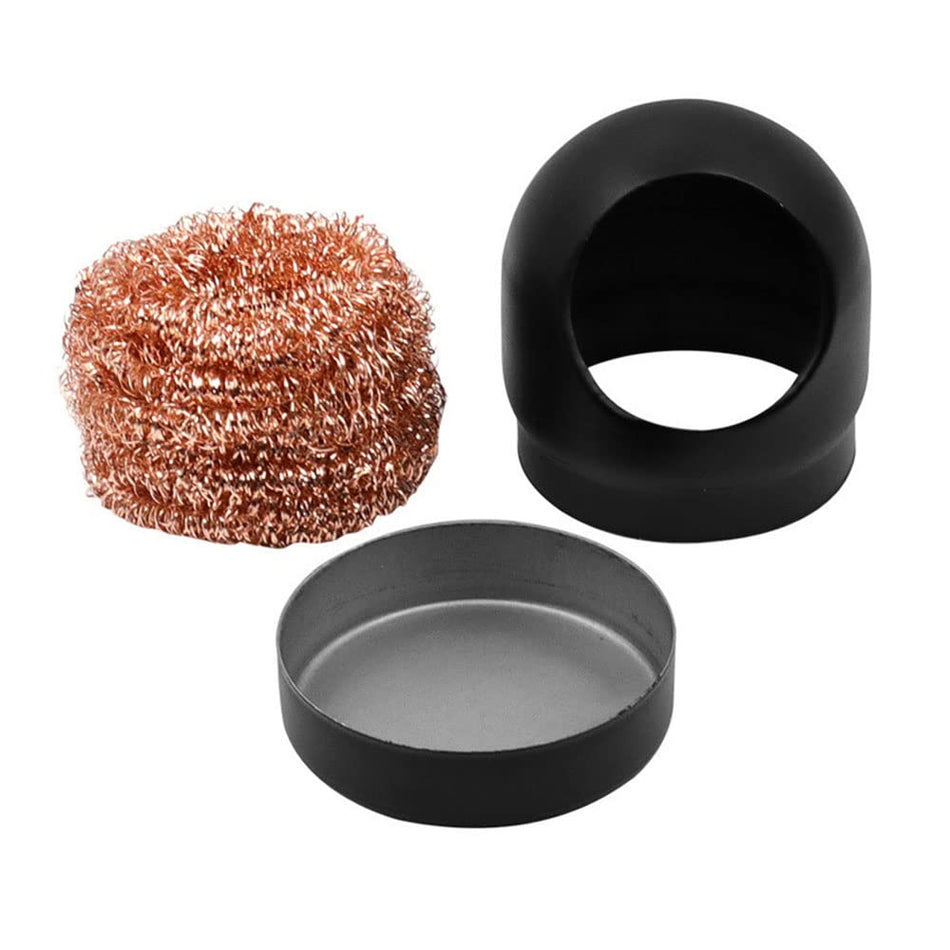 Soldering Iron Tip Cleaner with Brass Wire Cleaning Sponge & Metal Base Holder