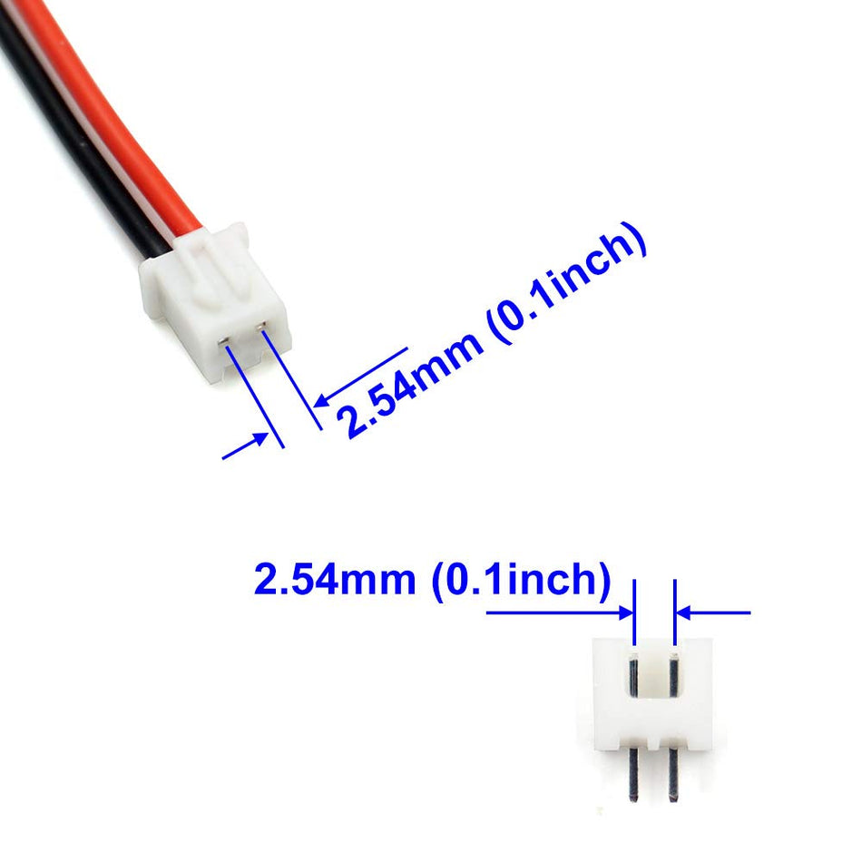2.54mm JST Connector Set – Male PCB Header & Female With 15cm Wire (2–10 Pin, 26AWG)