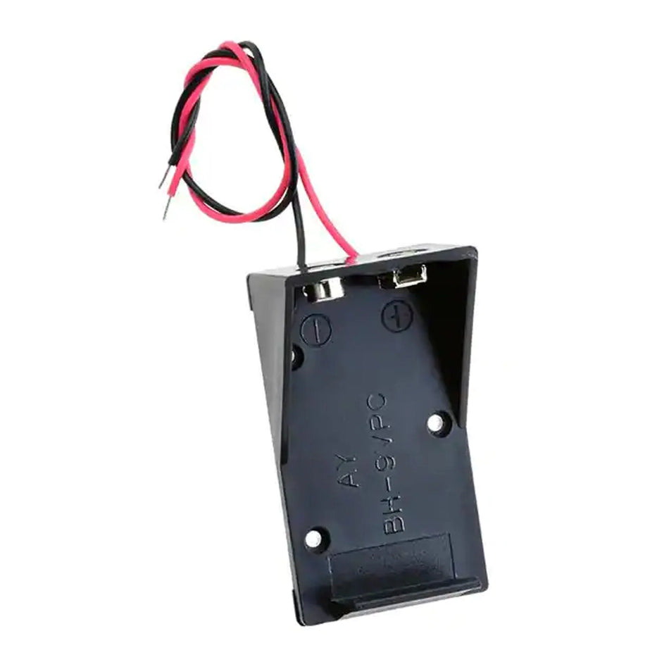 Enclosed 9V Battery Holder with bare Wire Leads