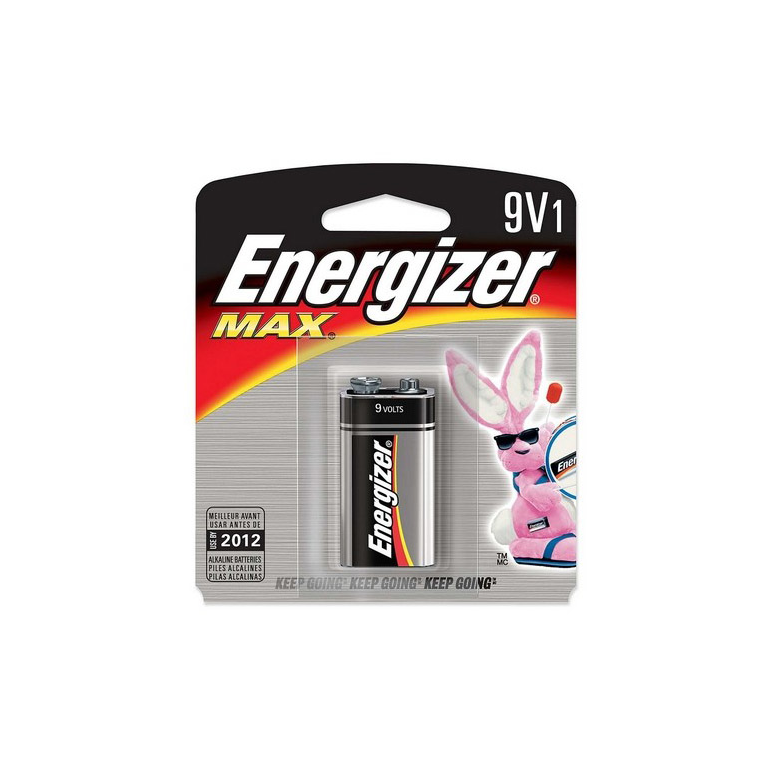 Energizer Max 9V Alkaline Battery (Premium Long-Lasting Power Cell)