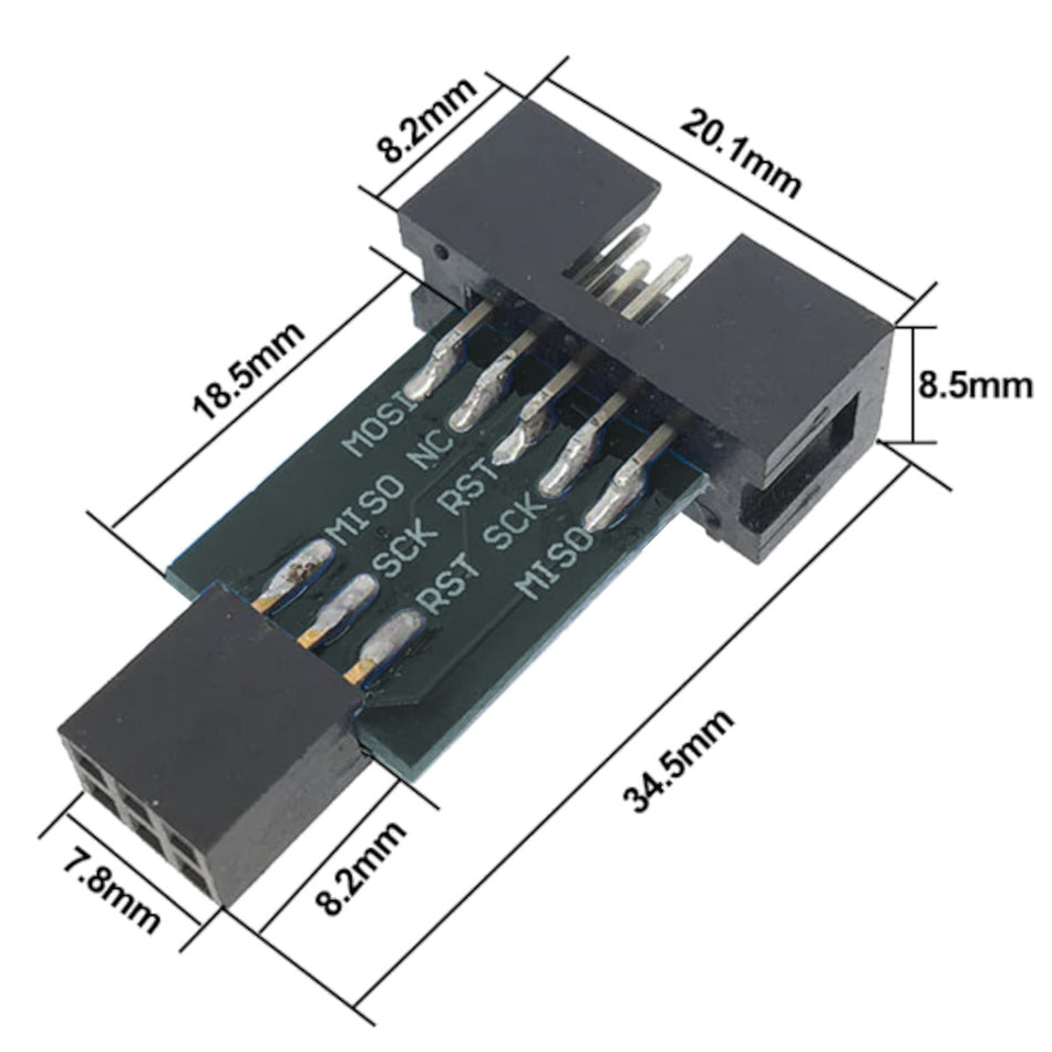 10 Pin to 6 Pin AVR ISP Adapter Board for USBASP AVRISP